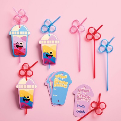 Valentine's Day Soda and Silly Straw Premium Exchange Cards - Spritz