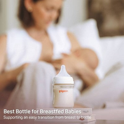 Pigeon Nurture & Nest Anti-colic Silicone Bottle Nipples with Latch-On Line - Level 4 - Fast Flow - 3pk