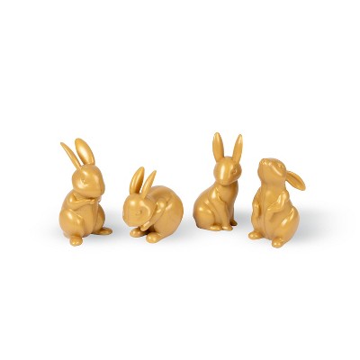 4pc Bunny Collectibles Gold - Bullseye's Playground