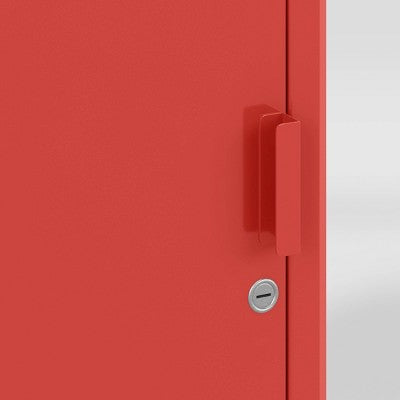 Metal Rolling Dorm Locker Storage Cabinet with Lock Coral Red - Room Essentials (LOCAL PICKUP ONLY)
