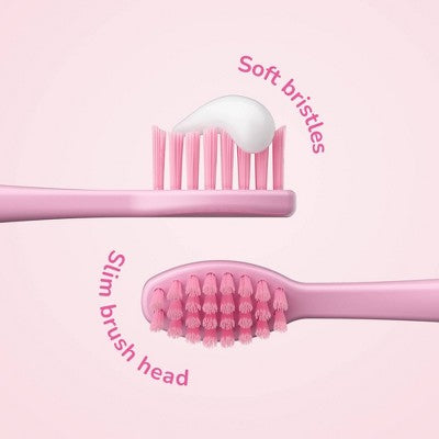 ORDO Sonic Kids Squishmallows Auggie Battery Electric Toothbrush with 2 Brush Heads- Pink