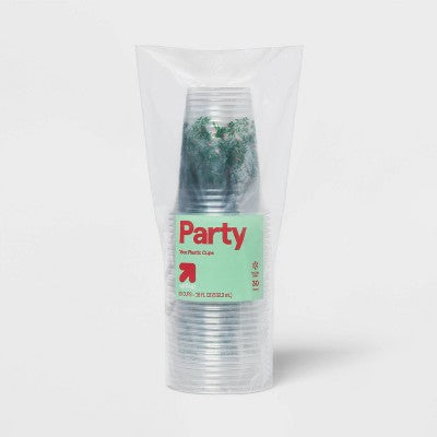 Holiday Disposable Drinkware Clear Cups - Botanical - 18oz/30ct - up&up