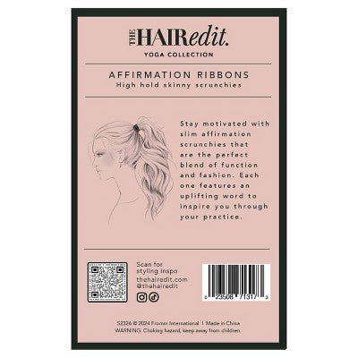 The Hair Edit Affirmation Ribbons Skinny Scrunchies - 5pk
