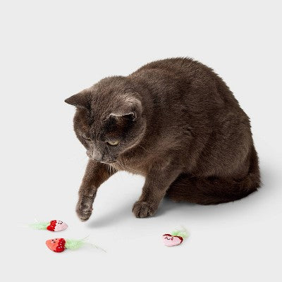 Strawberries Cat Toy - Boots & Barkley 3ct