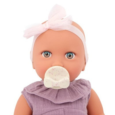 LullaBaby 14" Baby Doll with Lilac Jumper & Pacifier - Blue Eyes