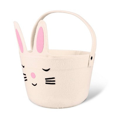 Felt Basket White Bunny - Bullseye's Playground
