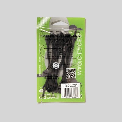 Magic Laces Kids' 14pc (1 pr shoes) No Tie Shoe Laces - Black
