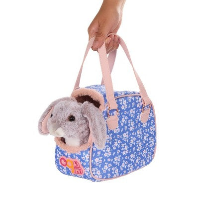 Our Generation Hop In Bunny Carrier & Pet Rabbit Plush Accessory Set for 18" Dolls