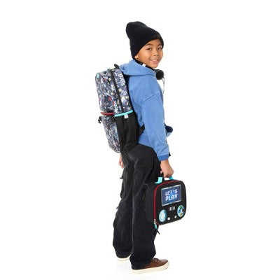 Locker Club Kids' 16L Kids Backpack with Lunch Box Headphone - Black: Preschool, Tear-Resistant