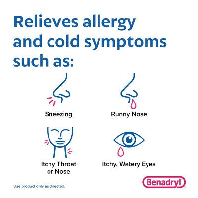 Benadryl Ultratabs Go Packs - Diphenhydramine Antihistamine Tablets - 4 packs of 2ct