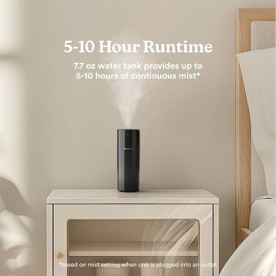 Homedics Portable Ultrasonic Humidifier with Night-Light and Aromatherapy Black