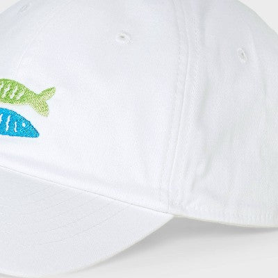 Men's Fish Baseball Hat - Goodfellow & Co Off-White: Adjustable Cotton Twill, Solid Pattern