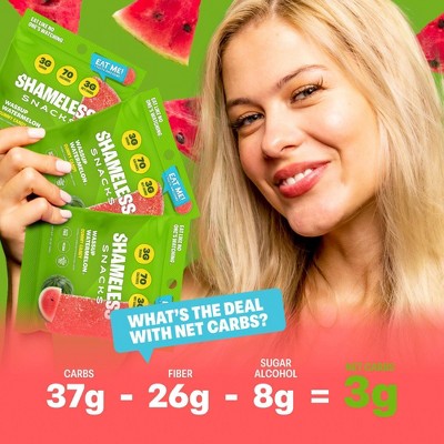 Shameless Snacks Wassup Watermelon Low Calorie Keto Gummies Candy - 1.8oz