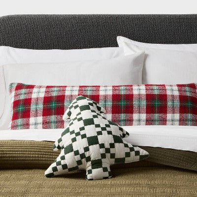 Holiday Tree Shaped Decorative Throw Pillow Green - Threshold