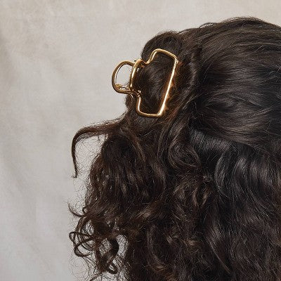 Kitsch Metal Medium Open Shape Puffy Claw Clip - Gold