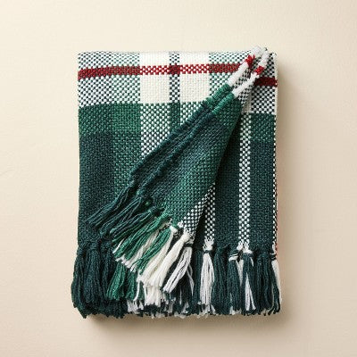 50"x60" Chunky Plaid Throw Blanket Red/Green - Hearth & Hand with Magnolia