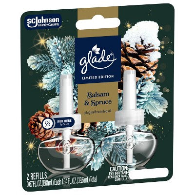 Glade PlugIns Scented Oil Air Freshener Refills - Balsam & Spruce - 1.34oz/2ct