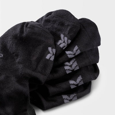 Women's Extended Size Lightweight 6pk Liner Athletic Socks - All In Motion Black 8-12
