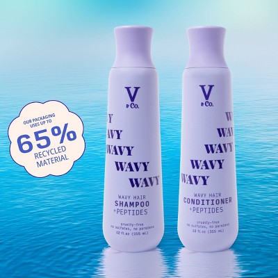 V&Co. Beauty Wavy Hair + Peptide Shampoo 12 fl oz