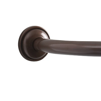 Curved Wall Mountable Shower Rod Dark Brown - Bath Bliss