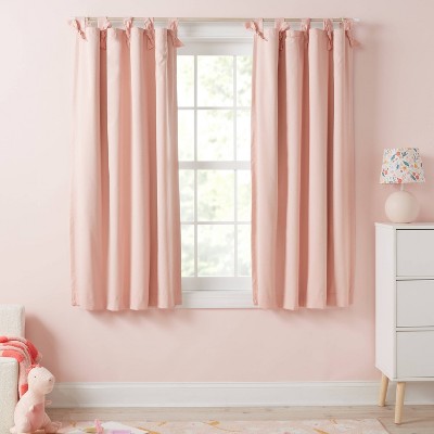 63" Blackout Tie Top Embellished Kids' Panel with Ties Pink - Pillowfort