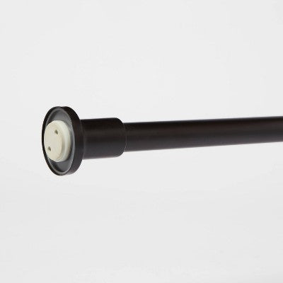 72" Dual Mount Cast Style Finial Shower Curtain Rod Black - Threshold: Adjustable, No-Drill, Easy Install, 46" to 72" Length (LOCAL PICKUP ONLY)