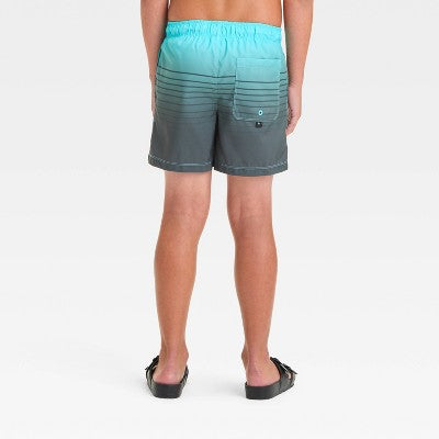 Boys' Ombre Striped Swim Shorts - art class Aqua Blue S