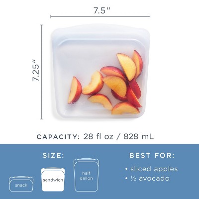 Stasher Premium Silicone Reusable Bags Sandwich Set - 2pk: Airtight, BPA & Phthalate-Free Food Storage Containers