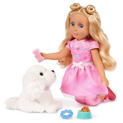 Glitter Girls Poseable Doll and Pup Set Teri & Bibi: Articulated Fashion Doll with Wavy Hair and Pup Theme