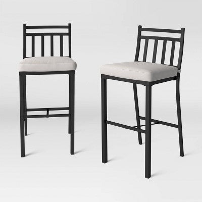 2pk Fairmont Outdoor Patio Bar Height Chairs Black - Threshold (LOCAL PICKUP ONLY)
