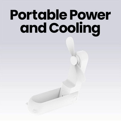 GEMS Handheld Power Bank Fan - White