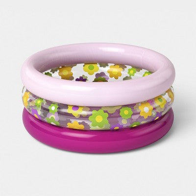 8.79'' x 6.59'' x 2.2'' Mini 3 Ring Pool Flower Pattern 11 Galton Round Kiddie Pool - Sun Squad