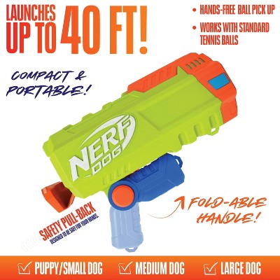 NERF Compact Blaster with Folding Handle Ball Launcher Dog Toy - 4pc