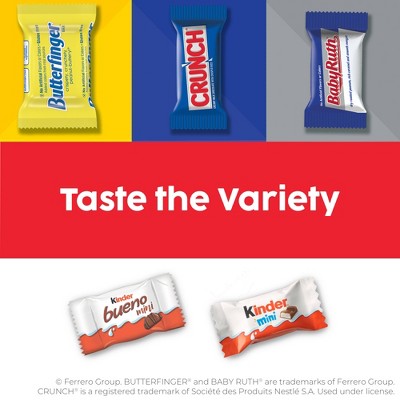 Butterfinger Assorted Kinder Chocolates Halloween Variety Mix Candy - 36.9oz/130ct