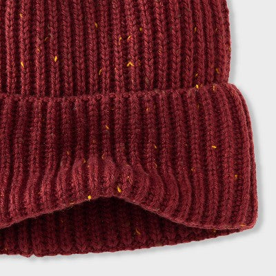 Men's Ribbed Plaited Beanie - Goodfellow & Co Orange