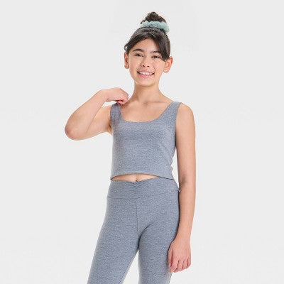 Girls' Square Neck Tank Top - art class Heather Gray M