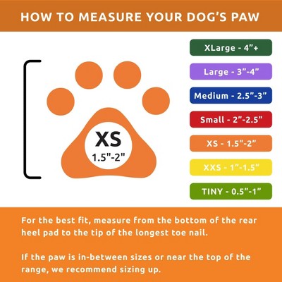 Pawz 12pc Rubber Dog Boots - Orange XS
