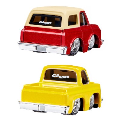 Car-Tuned Series 2 Dip'd & Drip'd 1969 Chevy K5 Blazer (Lowrider) and 1987 Chevy C10 (Lowrider) Diecast Truck Toy Vehicle - 2pk