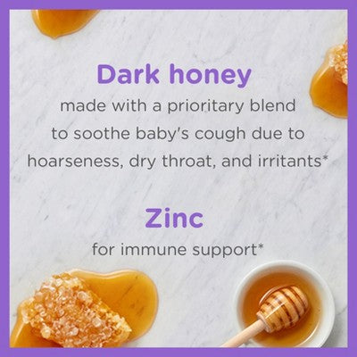 Zarbee's Baby Cough Syrup + Immune with Honey & Zinc - Natural Grape Flavor - 2 fl oz