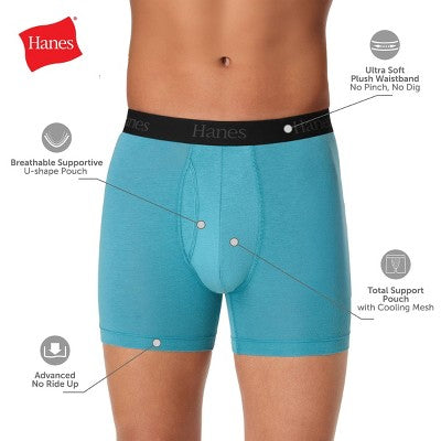 Hanes Men's 3pk Boxer Briefs - Black/Gray L