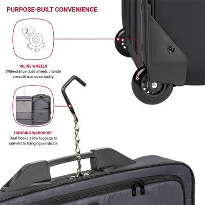 SWISSGEAR Zurich Garment Bag - Black: Softside Spinner Luggage