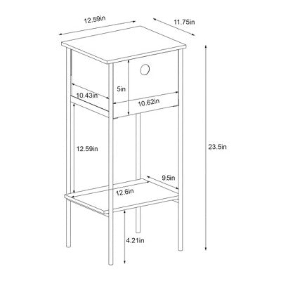 Fabric Bin Dorm Side Table Black Frame - Room Essentials (LOCAL PICKUP ONLY)