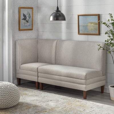 Lifestorey 2pc Phillips Upholstered Breakfast Nook Set Beige (LOCAL PICKUP ONLY)