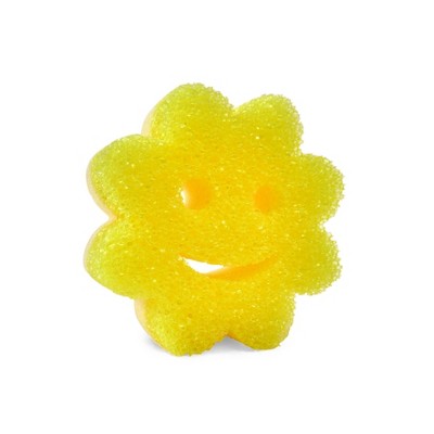 Scrub Daddy Scrub Mommy Power Flower Dual-Sided Scrubber + Sponge - Yellow