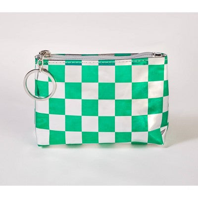 TwelveNYC Metallic Checker Pouch