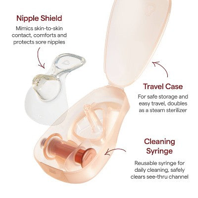 Munchkin Flow Nipple Shield + With See-Thru Channel to Watch Milk Flow 24mm