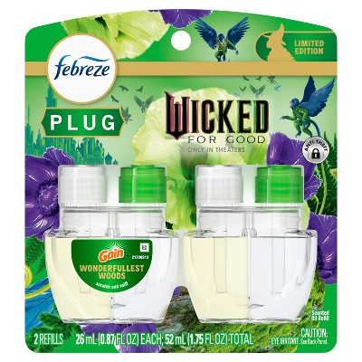 Febreze Plug Dual Refills Wicked Gain Wonderfullest Woods Air Freshener - 1.75 fl oz/2ct