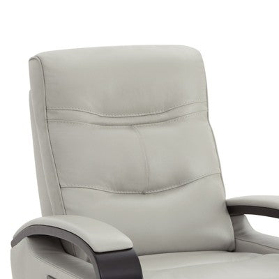 Spruce & Spring Cream Beige Leather Power Recliner Swivel Glider Rocker with Power Headrest (LOCAL PICKUP ONLY)