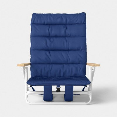 Padded Backpack Beach Chair Navy/Cream - Room Essentials (LOCAL PICKUP ONLY)