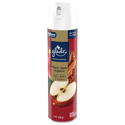 Glade Compressed Gas Air Freshener Aerosol - Warm Apple & Spices - 8oz